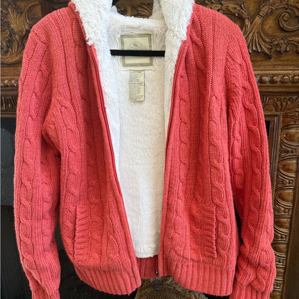 Cozy Pink Cable Knit Sweater